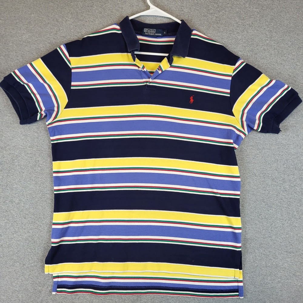 Polo by Ralph Lauren Shirt Adult Medium Stripes Collared Short Sleeve Mens